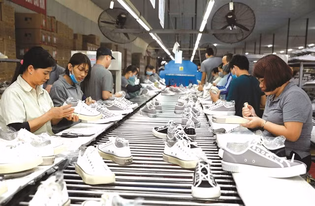 Production of shoes exported to the EU market at Hà Tây Textile Chemical Co, Ltd, Hà Nội. VNA/VNS Photo Trần Việt