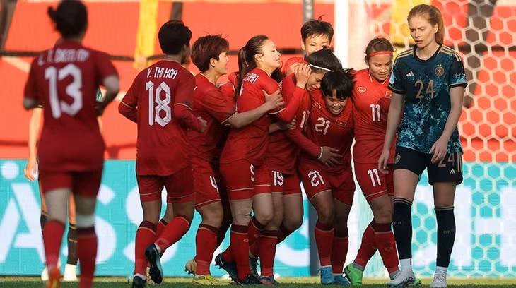 However, before the match ended, the Vietnamese team had a goal after Thanh Nha’s decisive finish. (Source: DFB)