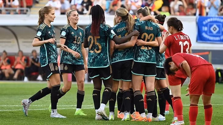 The German team celebrated for the second time in this match. (Source: DFB)