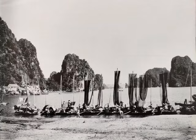 BYGONE ERA: Drying fishing nets for the next day's trip