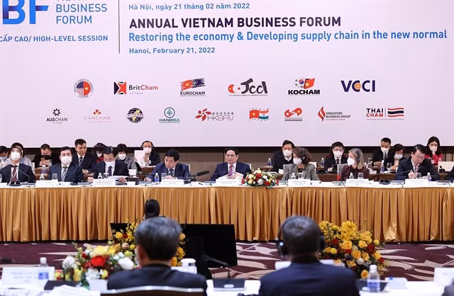 Prime Minister Phạm Minh Chính attends at the Annual Việt Nam Business Forum (VBF) 2021