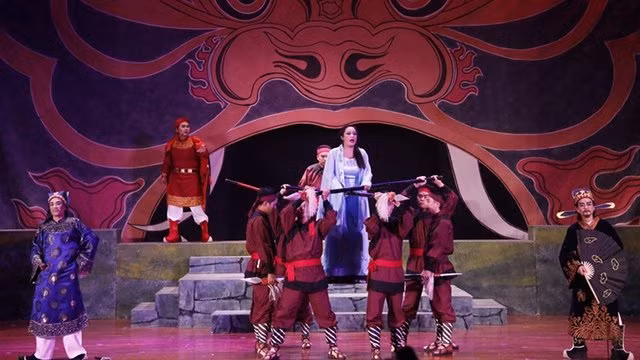 A performance by Bac Giang Provincial Cheo Theatre. (Photo: NDO)