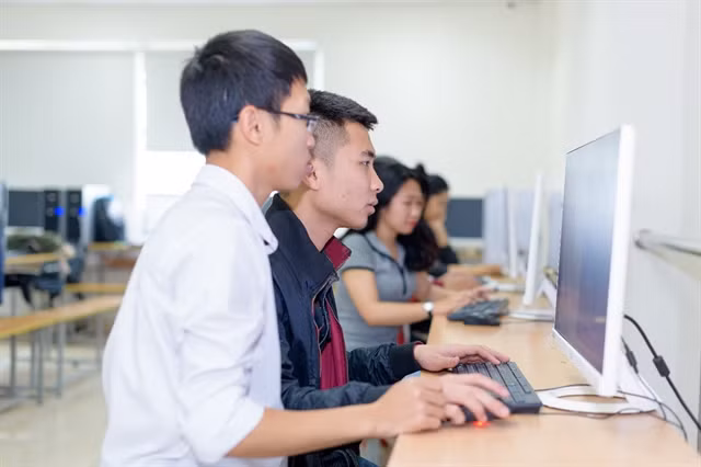 The East Asia University of Technology in Hà Nội. The information technology industry has had the highest demand for workers during the COVID-19 outbreak. — VNA Photo