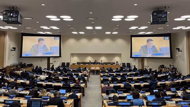 Permanent Representative to the UN Ambassador Đặng Hoàng Giang addresses the Economic and Financial Committee’s meeting of the United Nations General Assembly’s 77th session on October 3-4. — VNA/VNS Photo