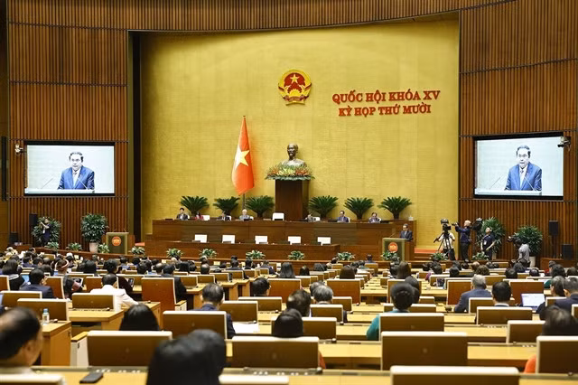 NA Chairman Trần Thanh Mẫn delivers his closing remarks at the NA session on Thursday. — VNA/VNS Photo