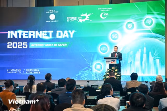Deputy Minister of Science and Technology Phạm Đức Long at the Internet Day 2025 event in Hà Nội. — VNA/VNS Photo