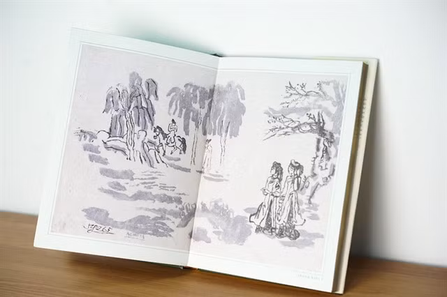 An ink-and-wash illustration by master painter Nguyễn Tư Nghiêm evokes a quiet, poetic scene from Truyện Kiều, revealing the timeless dialogue between classical literature and modern Vietnamese visual art.