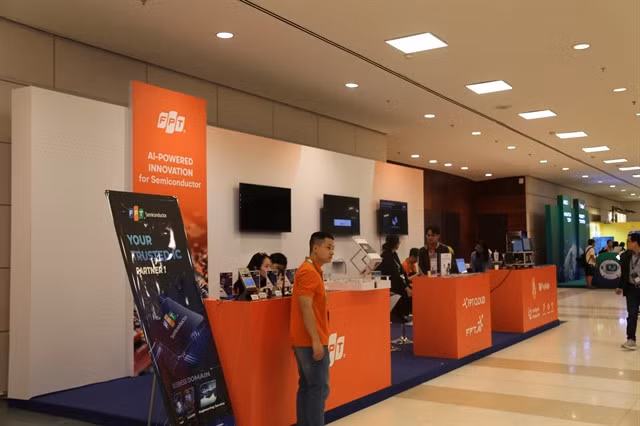 The FPT booth at the conference. — VNS Photo Tiến Đạt