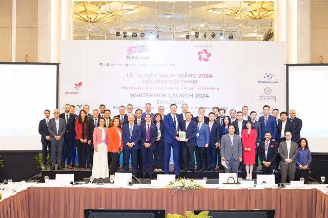 Participants at the release of EuroCham's 2024 Whitebook in Hà Nội on January 16. — Photo EuroCham