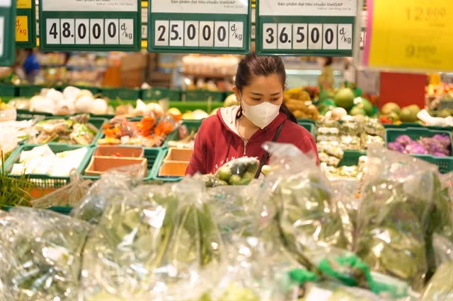 A consumer shops at Co.op Mart. Greater attention should be paid to developing the domestic market, which helps ensure a firm foundation for the economy. — VNA/VNS Photo Minh Phú