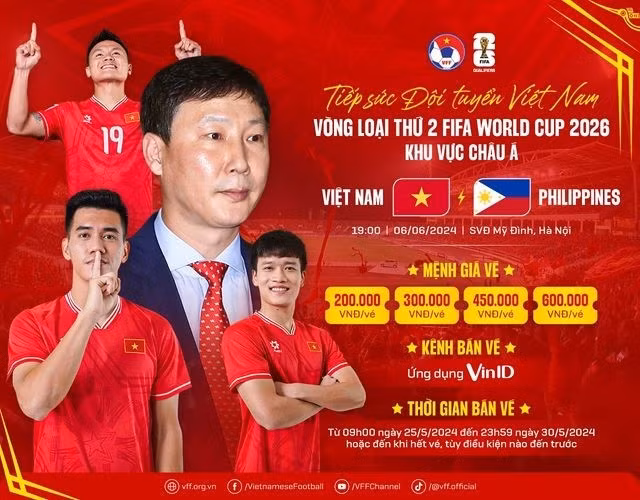 The VFF announced its plan to sell tickets for the match between Việt Nam and the Philippines in the second round of the 2026 World Cup qualifiers. — Photo VFF