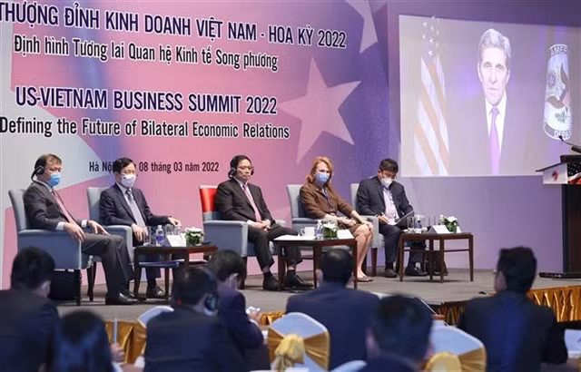 Prime Minister Phạm Minh Chính (centre) attends the US-Vietnam Business Summit 2022. VNA/VNS Photo Dương Giang