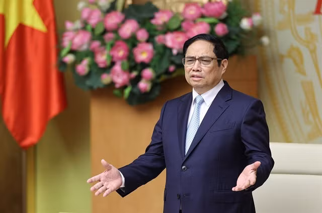 Prime Minister Phạm Minh Chính at the meeting on Wednesday.