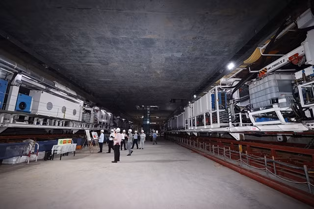 Construction site of the S9 Kim Mã depot, part of the Nhổn-Hà Nội Station metro line. — VNA/VNS Photo Dương Giang