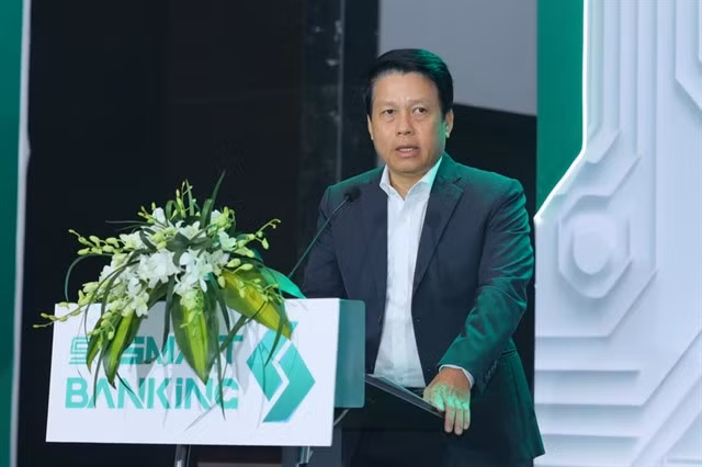 Phạm Tiến Dũng, Deputy Governor of the State Bank of Vietnam (SBV) spoke at the event. VNS Photos