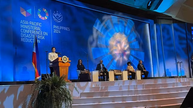 President Ferdinand Romualdez Marcos Jr. delivers an opening speech.