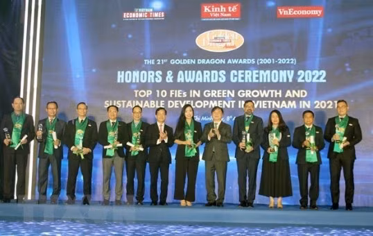 Winners of the Top 10 Golden Dragon Awards. — VNA/VNS Photo