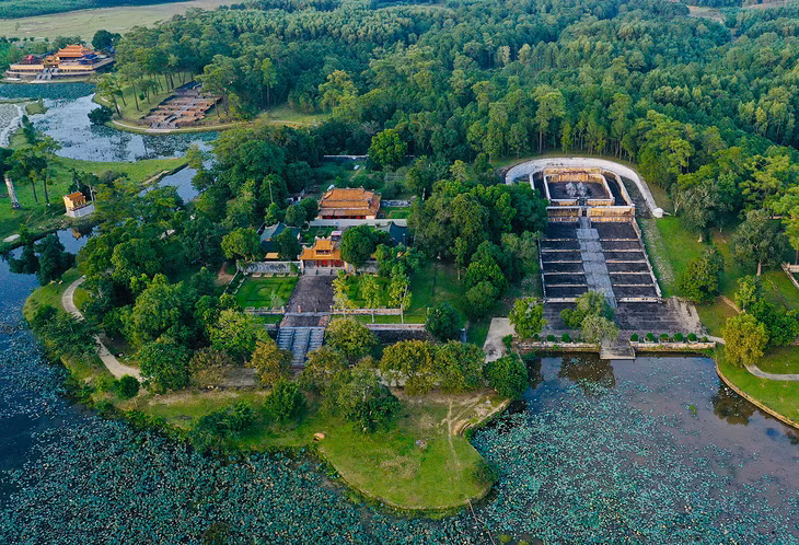 The tomb of King Gia Long is seen from above. Photo by VnExpress/Vo Thanh