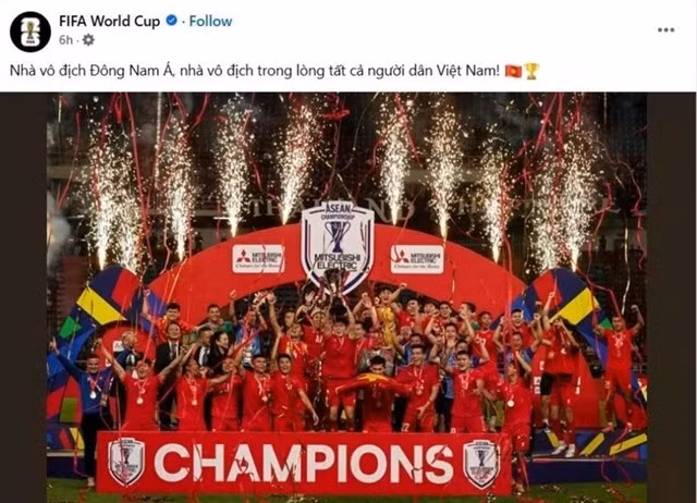 The photo of the Vietnamese national team is posted on FIFA's official social media page. — VNA/VNS Photo