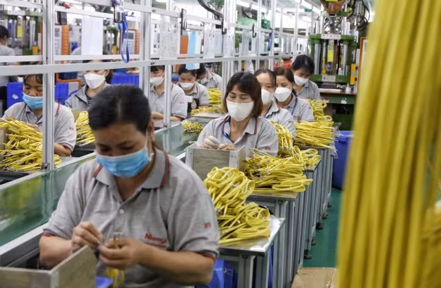 Electric wire and cable is produced at Taiwan-invested Nienyi Vietnam Industrial Co in Bắc Giang Province. — VNA/VNS Photo Danh Lam