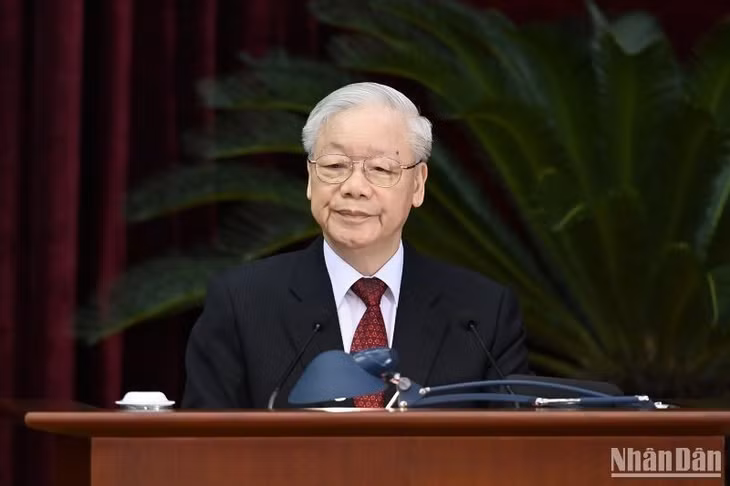 Party General Secretary Nguyen Phu Trong speaking at the closing ceremony (Photo: NDO/Dang Khoa)