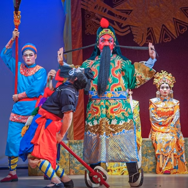 BELOVED CULTURE: Young artists of the Bình Định Traditional Theatre work hard to preserve and develop tuồng (classical drama) and bài chòi (folk singing). — Photo courtesy of the theatre.