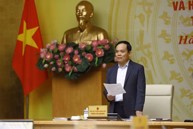 Deputy Prime Minister Trần Lưu Quang addresses the meeting on Thursday. VNA/VNS Photo An Đăng
