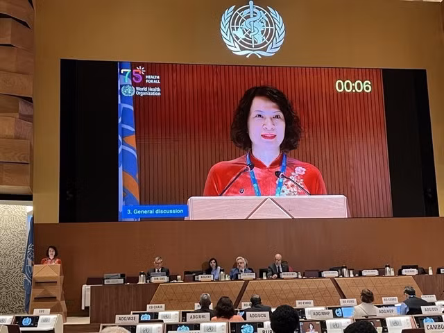 Deputy Minister of Health Nguyễn Thị Liên Hương at the 76th World Health Assembly (WHA76) in Geneva on May 23. — VNA/VNS Photo Anh Hiển