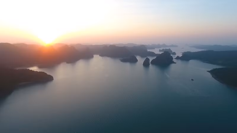 Sunset on Bai Tu Long Bay