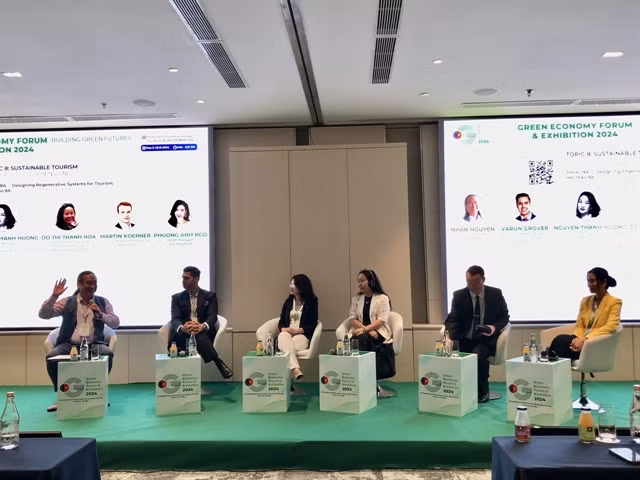 The Vietnamese tourism industry is propelling towards a regenerative future by implementing practical green solutions and sustainable practices, experts said at a conference about regenerative tourism on the second day of GEFE 2024. VNS Photo Gia Linh