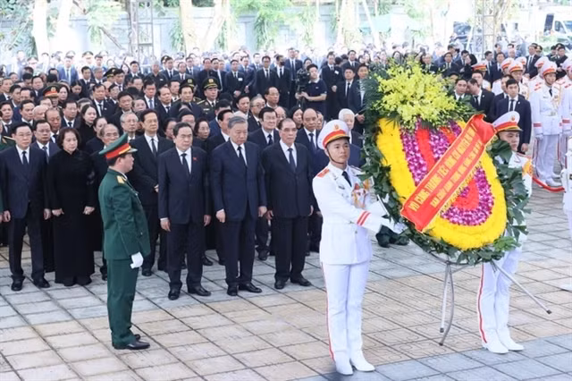 The Central Committee of the Communist Party of Việt Nam, led by Politburo Member and President Tô Lâm, prepares to pay respects to General Secretary Nguyễn Phú Trọng.