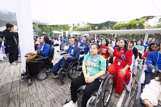 Persons with disabilities at the launching ceremony of the report on Wednesday. — Photo ILO